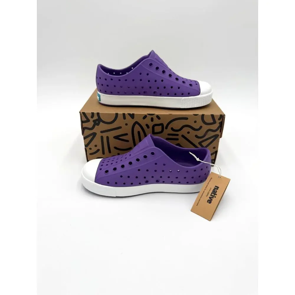 NEW! Native Jefferson Child Shoes - Starfish Purple/Shell White - c12